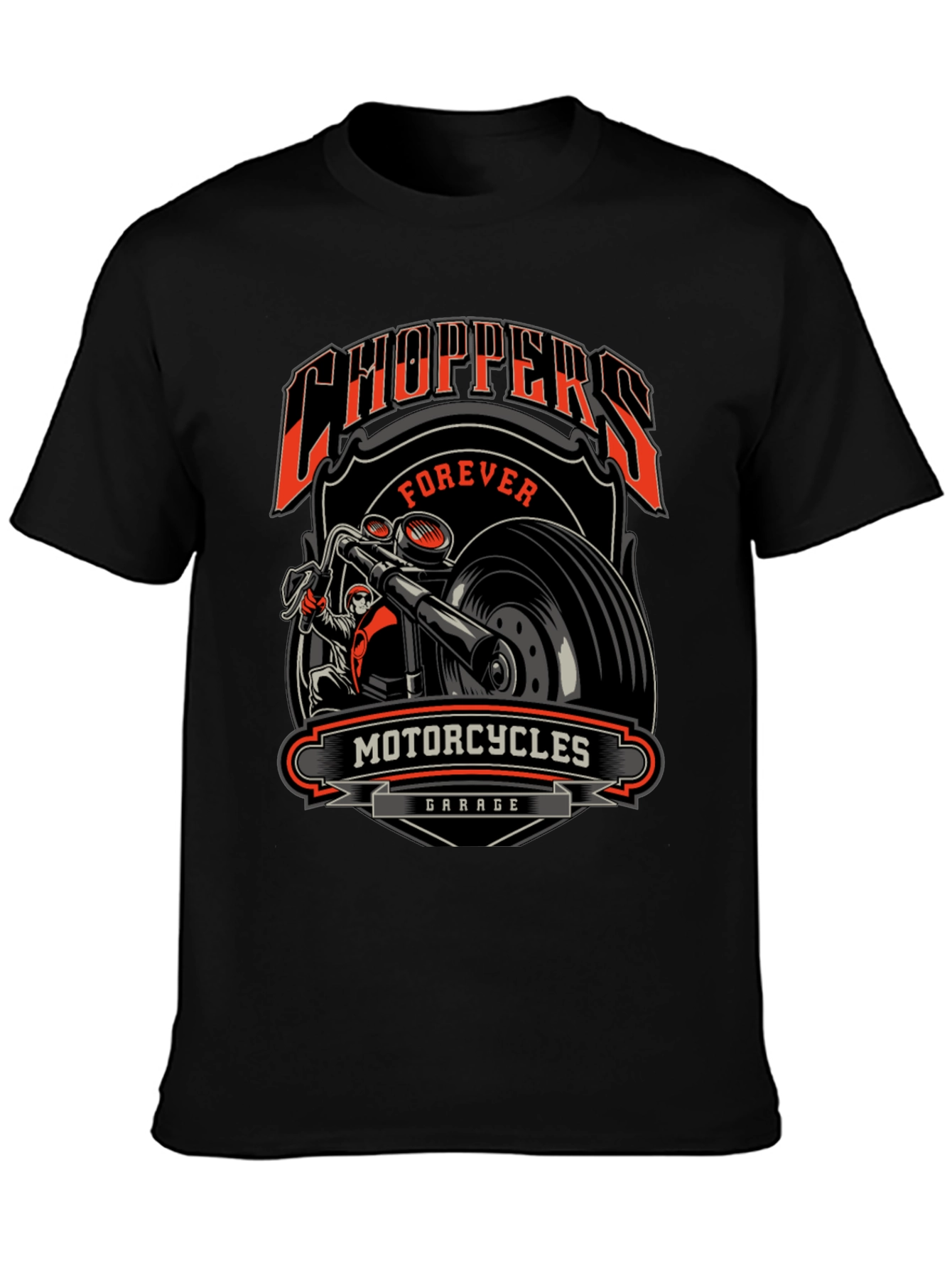 Choppers Forever Motorcycle Garage Graphic Tee
