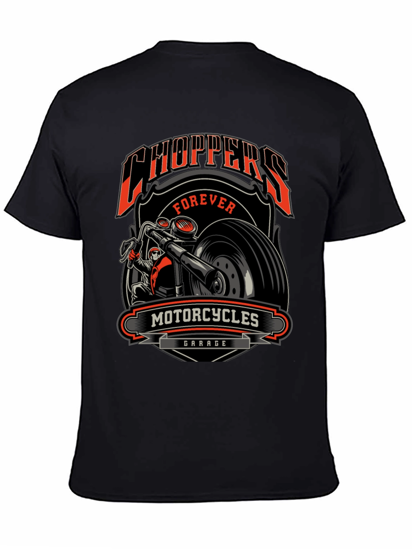Choppers Forever Motorcycle Garage Graphic Tee
