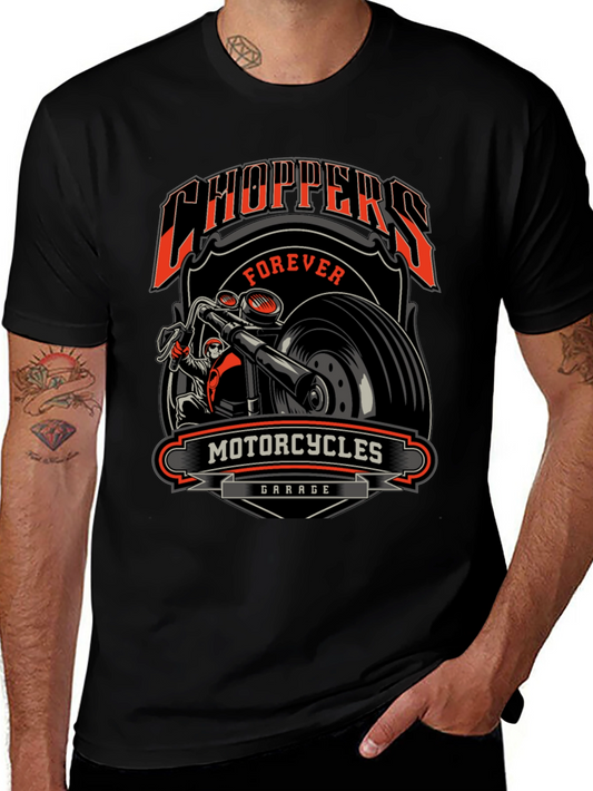 Choppers Forever Motorcycle Garage Graphic Tee