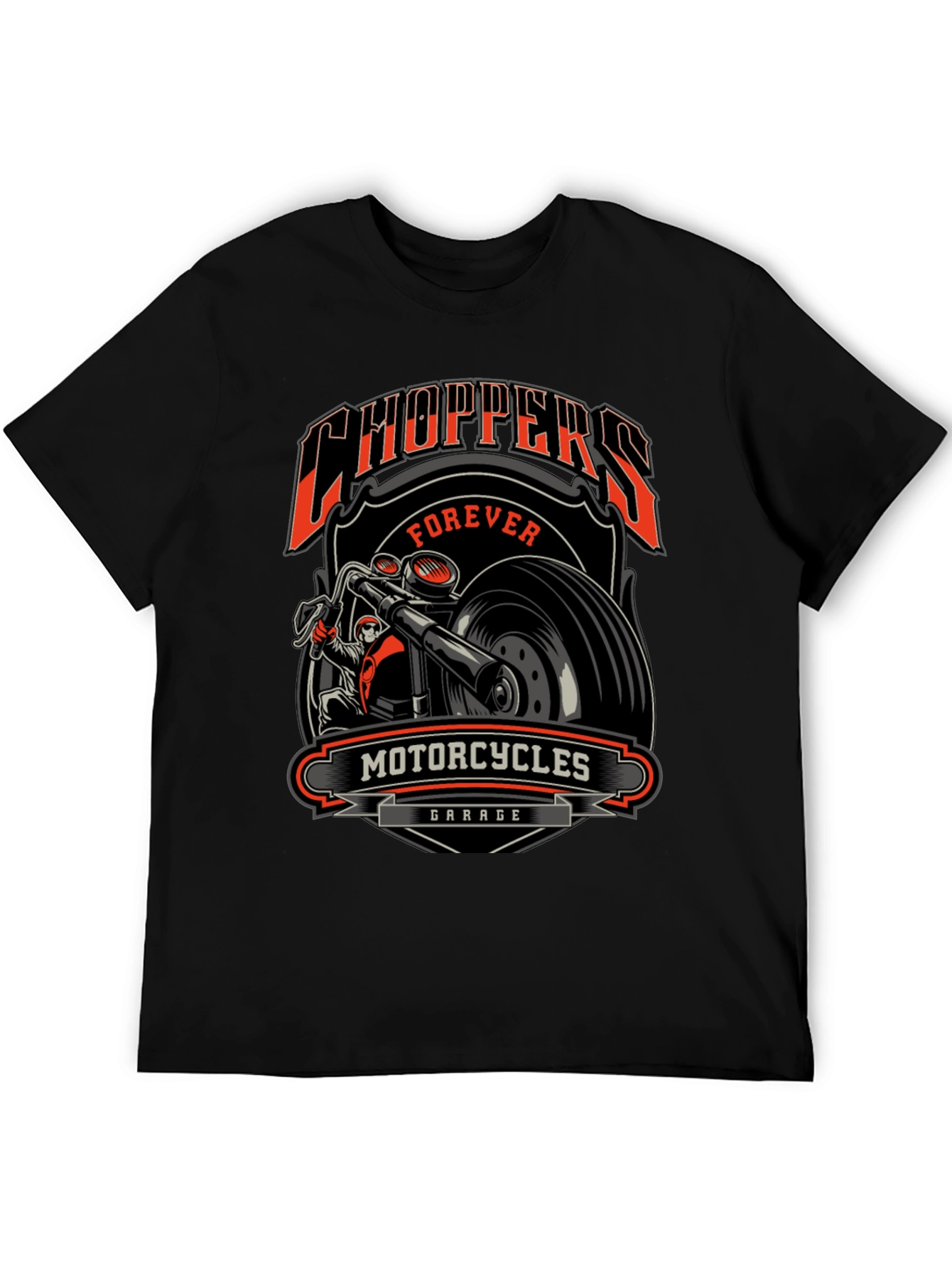 Choppers Forever Motorcycle Garage Graphic Tee