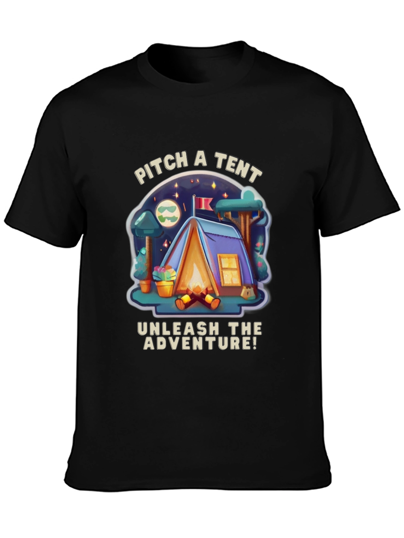 Pitch a Tent Adventure Graphic T-Shirt