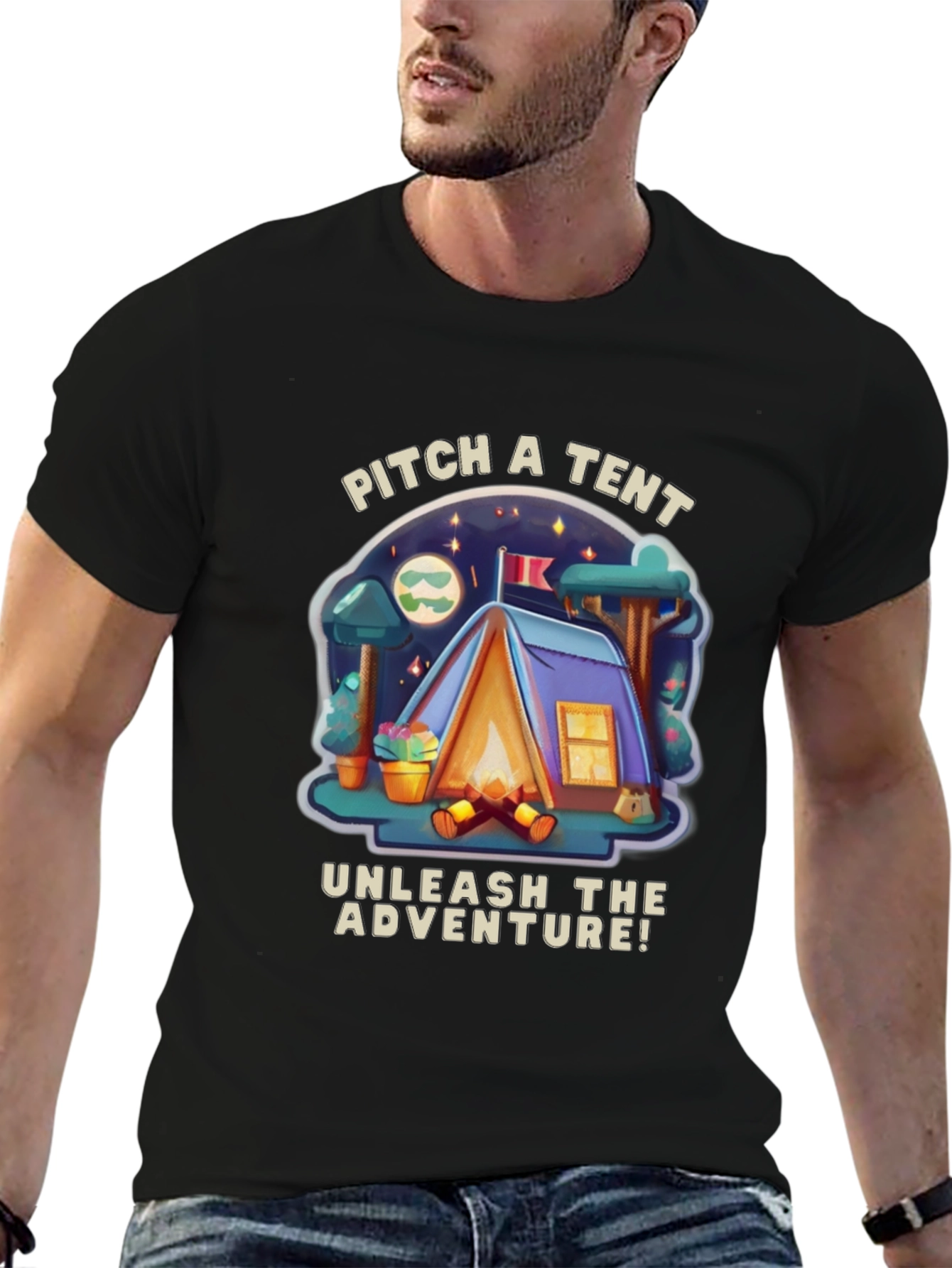 Pitch a Tent Adventure Graphic T-Shirt