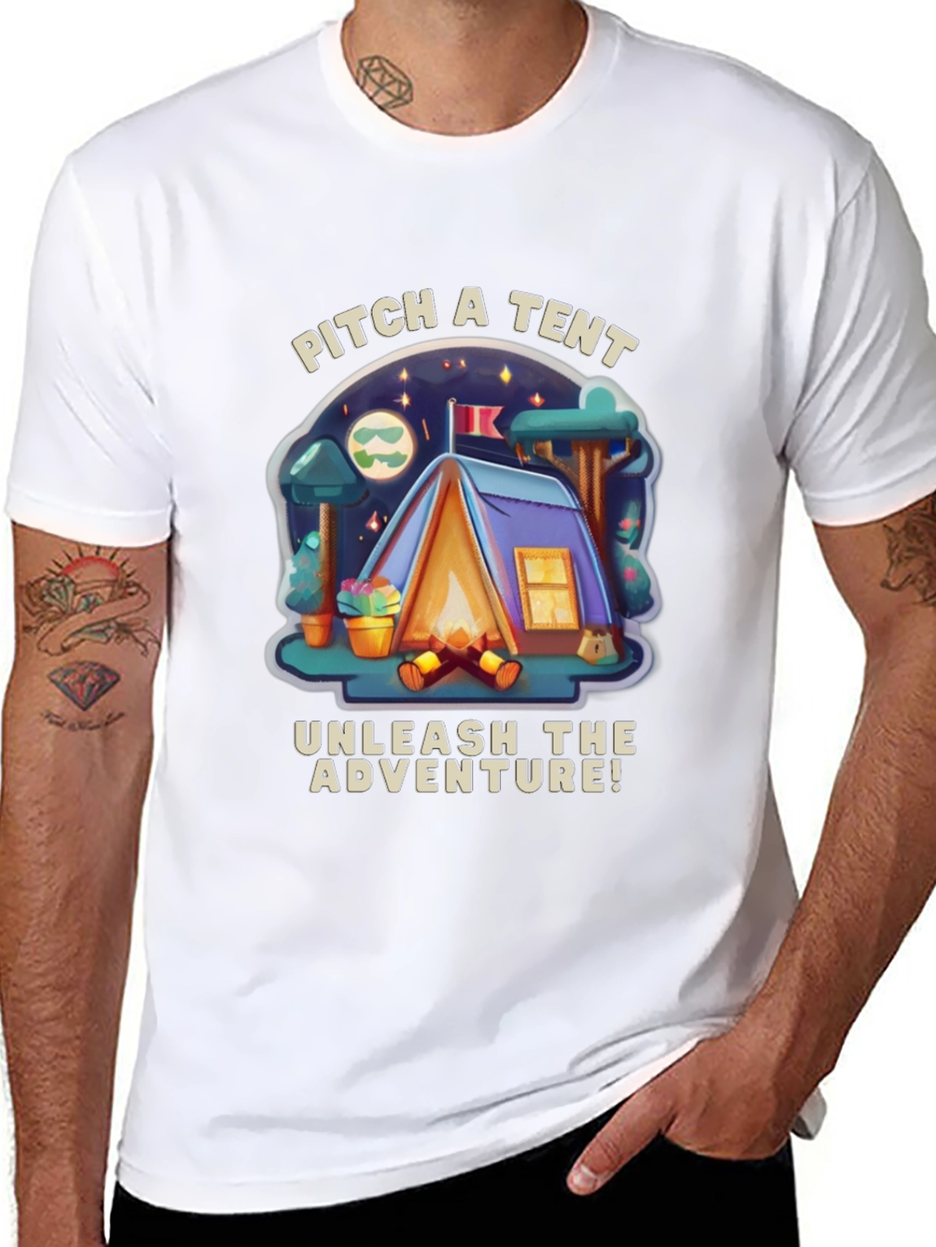 Pitch a Tent Adventure Graphic T-Shirt