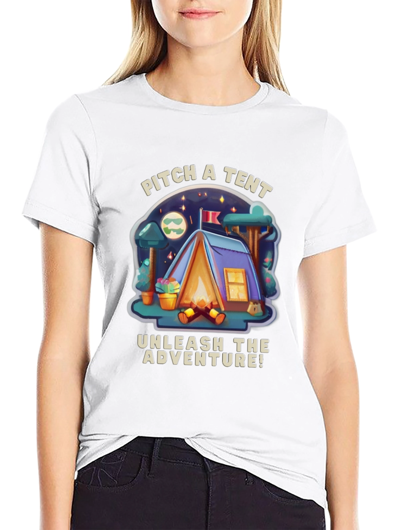 Pitch a Tent Adventure Graphic T-Shirt