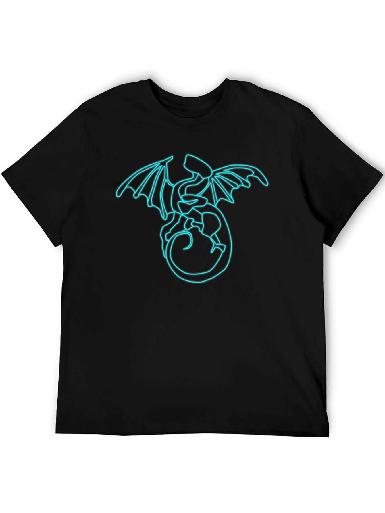 Neon Dragon Graphic Tee - Mens Black T-Shirt