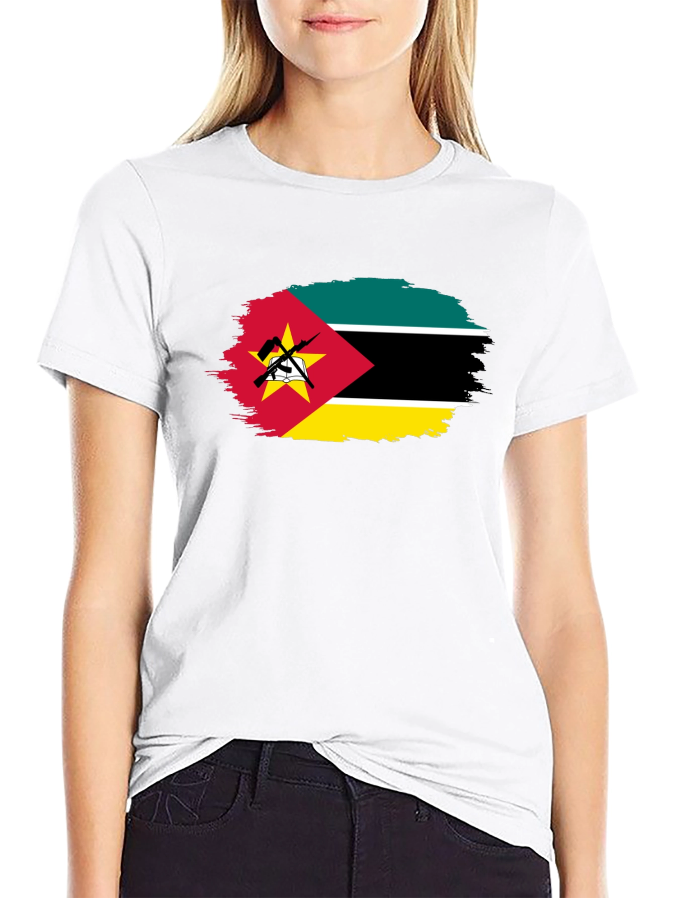 Mozambique Flag T-Shirt - Distressed Graphic Tee