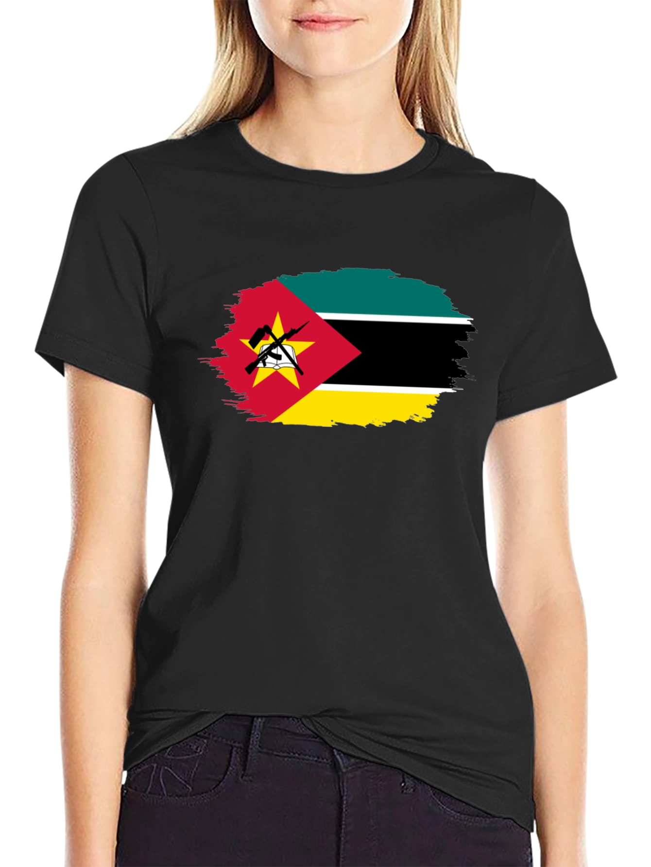 Mozambique Flag T-Shirt - Distressed Graphic Tee