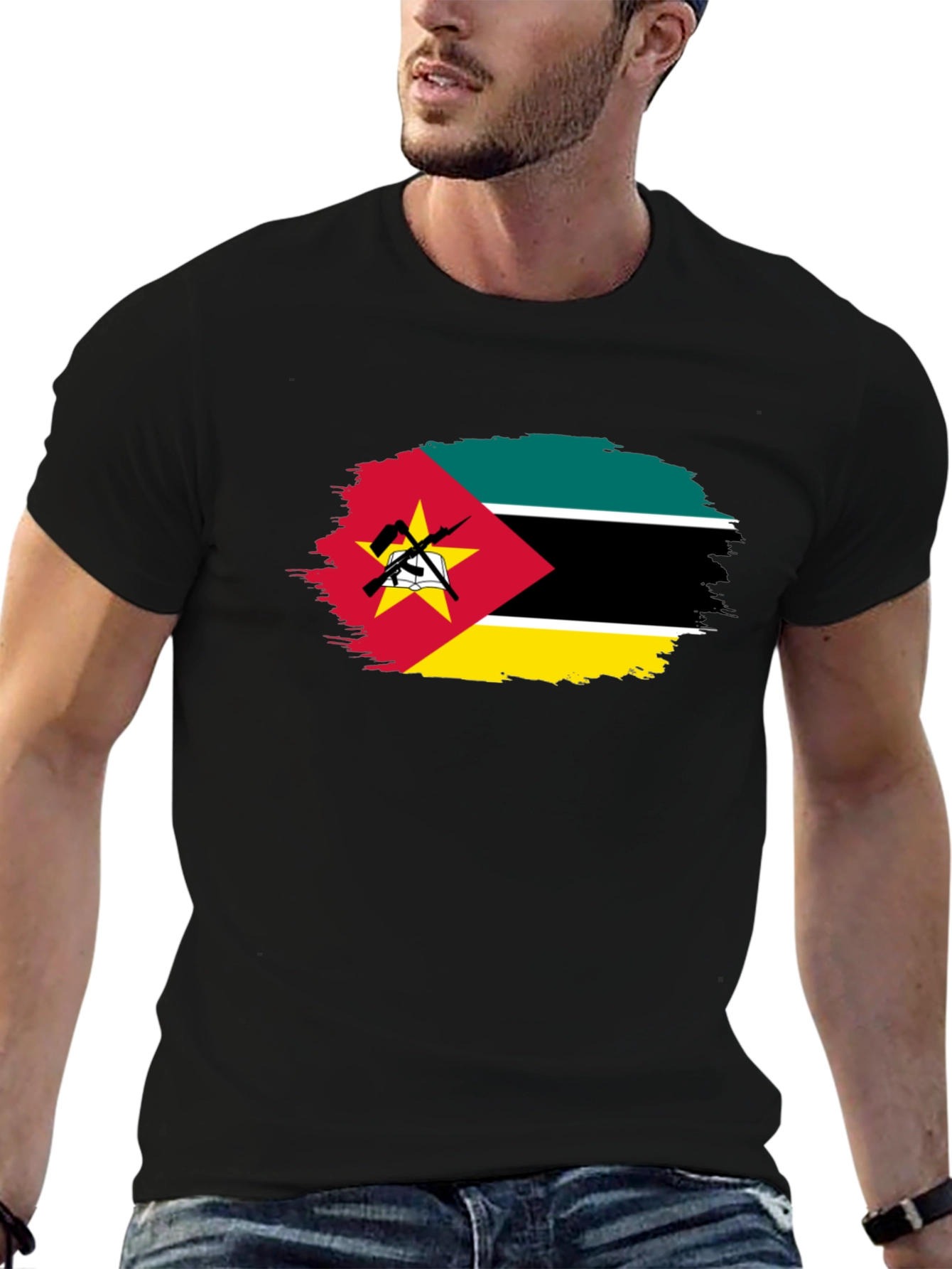 Mozambique Flag T-Shirt - Distressed Graphic Tee