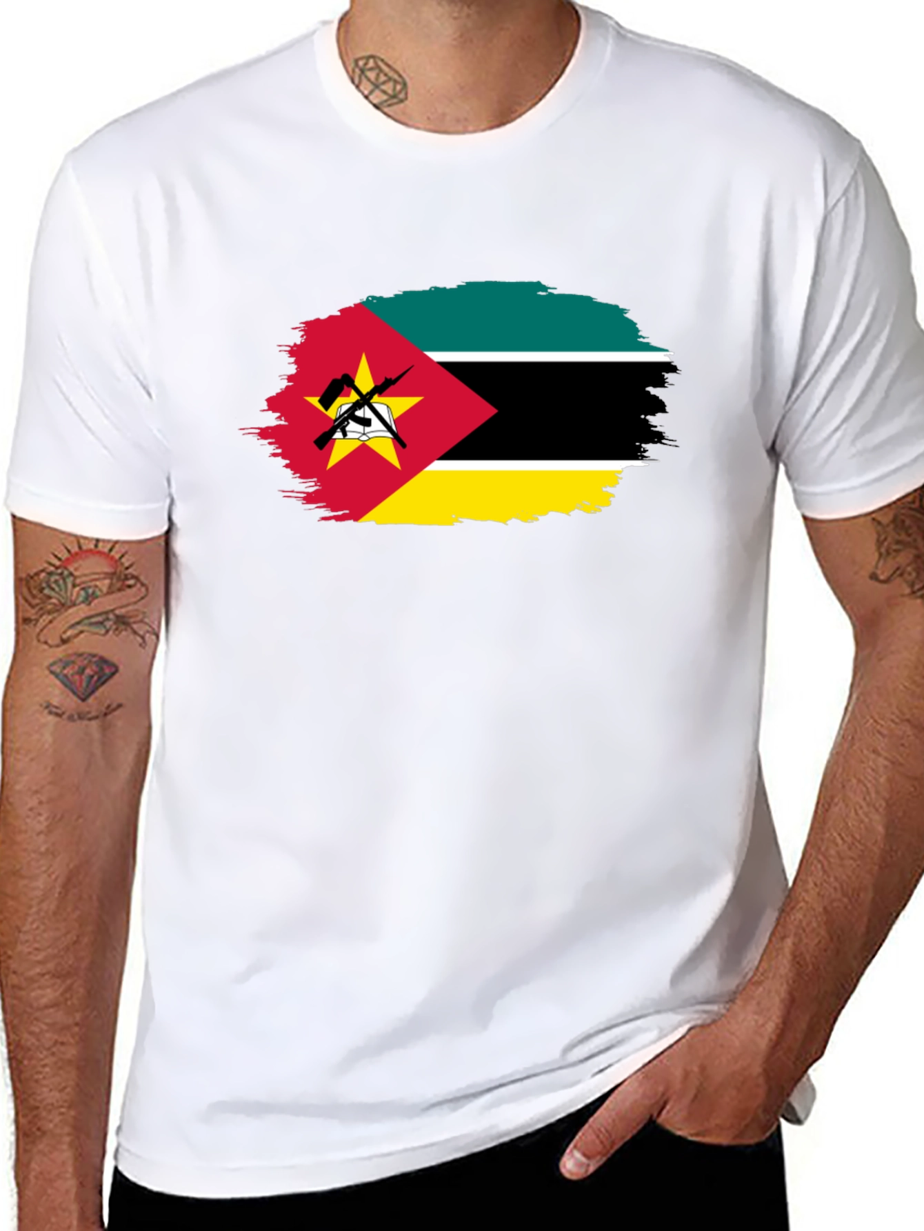 Mozambique Flag T-Shirt - Distressed Graphic Tee