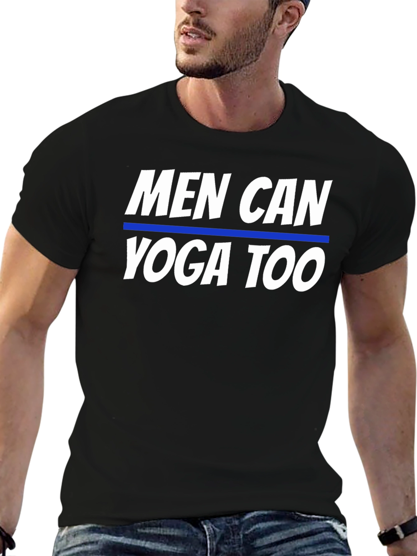 Men Can Yoga Too Graphic T-Shirt