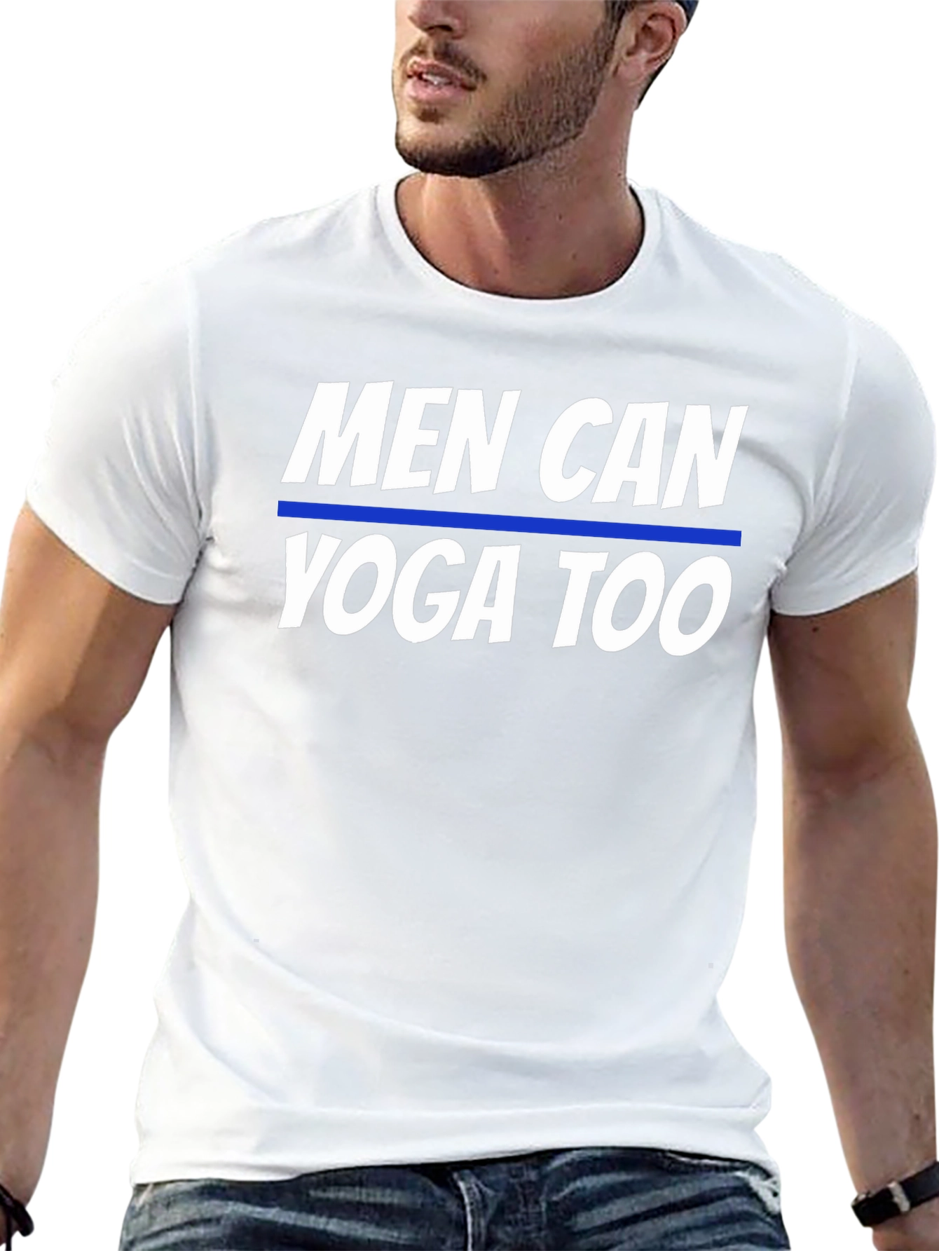 Men Can Yoga Too Graphic T-Shirt