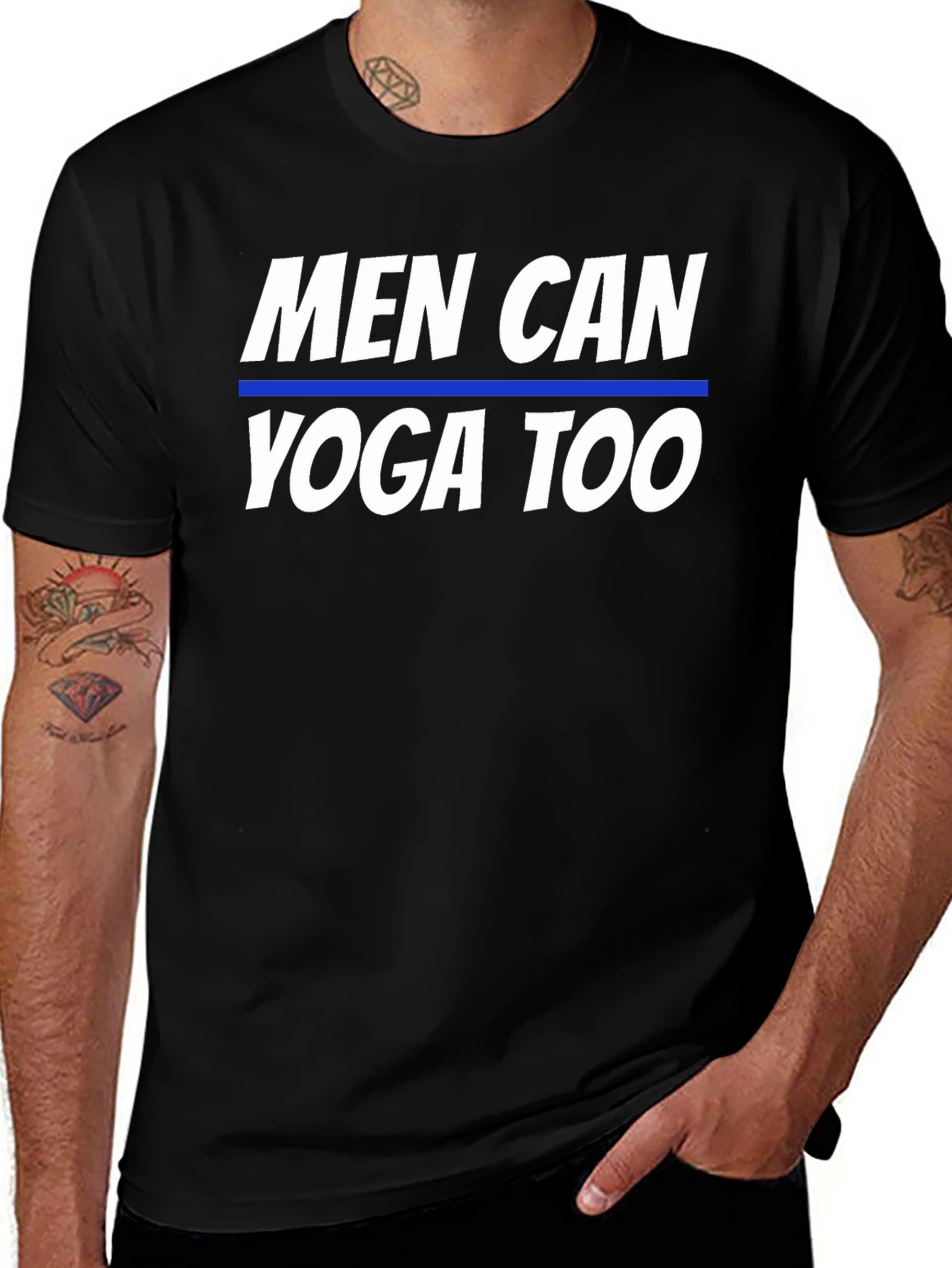 Men Can Yoga Too Graphic T-Shirt