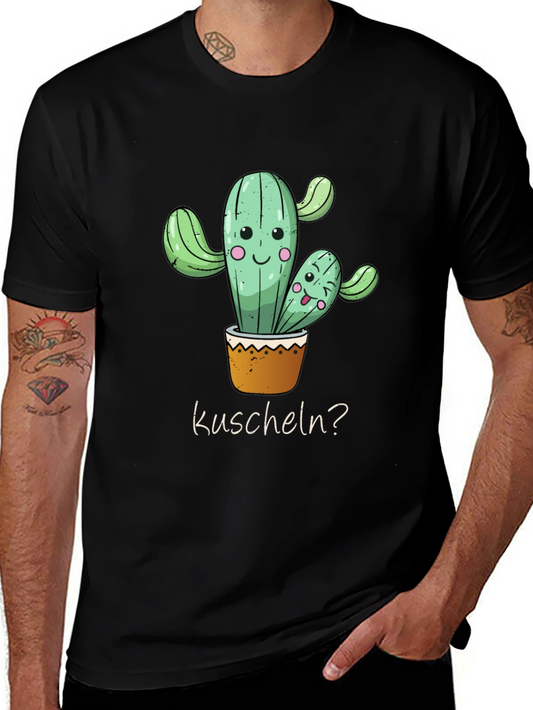 Cactus Hug T-Shirt -  Kuscheln? - Soft Black Tee