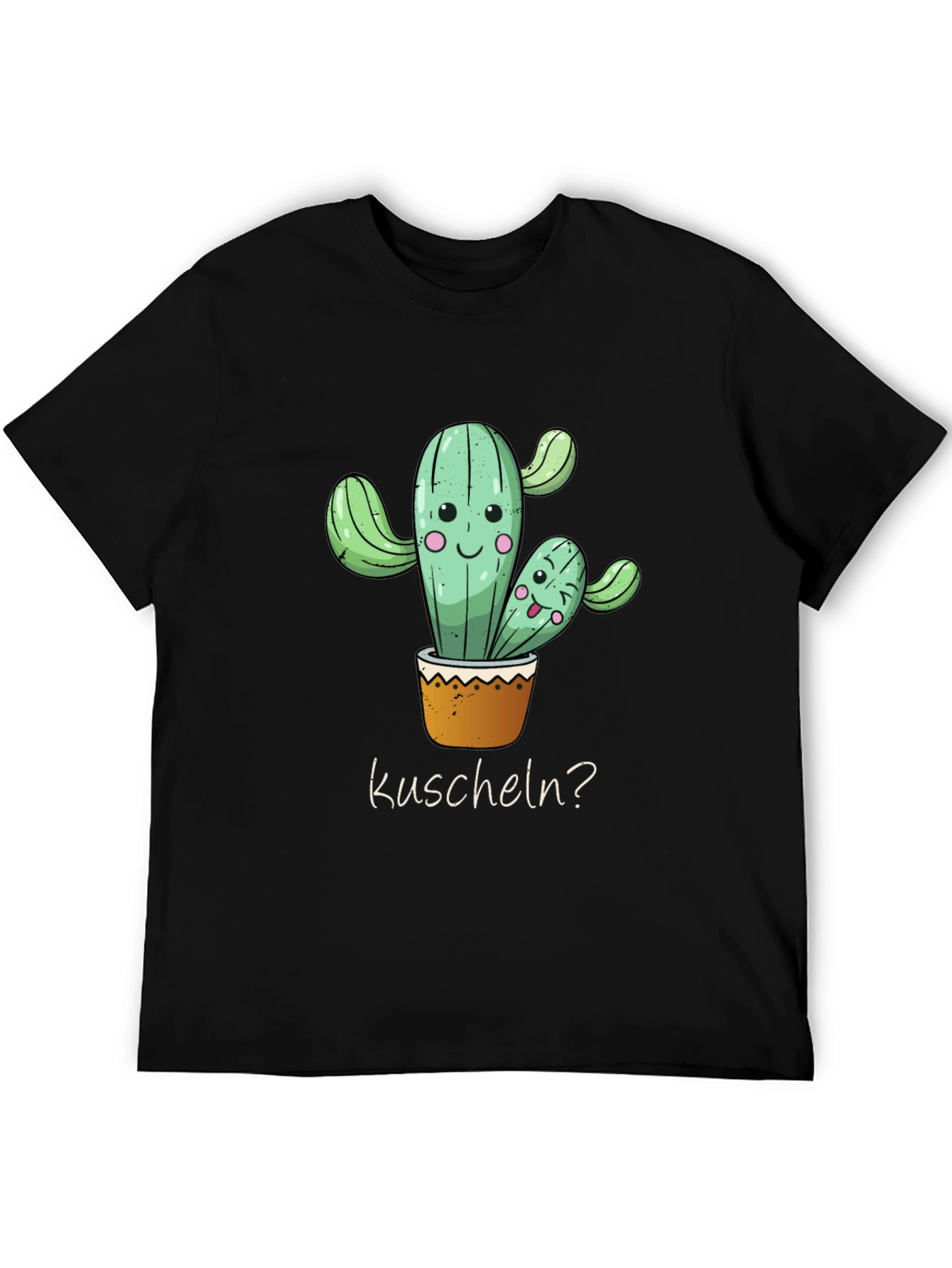 Cactus Hug T-Shirt -  Kuscheln? - Soft Black Tee