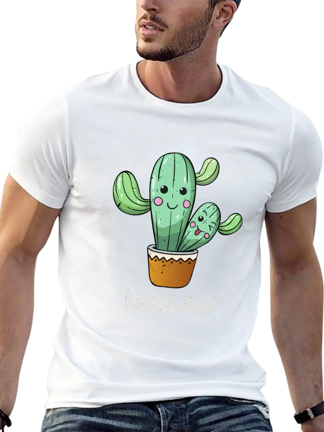 Cactus Hug T-Shirt -  Kuscheln? - Soft Black Tee
