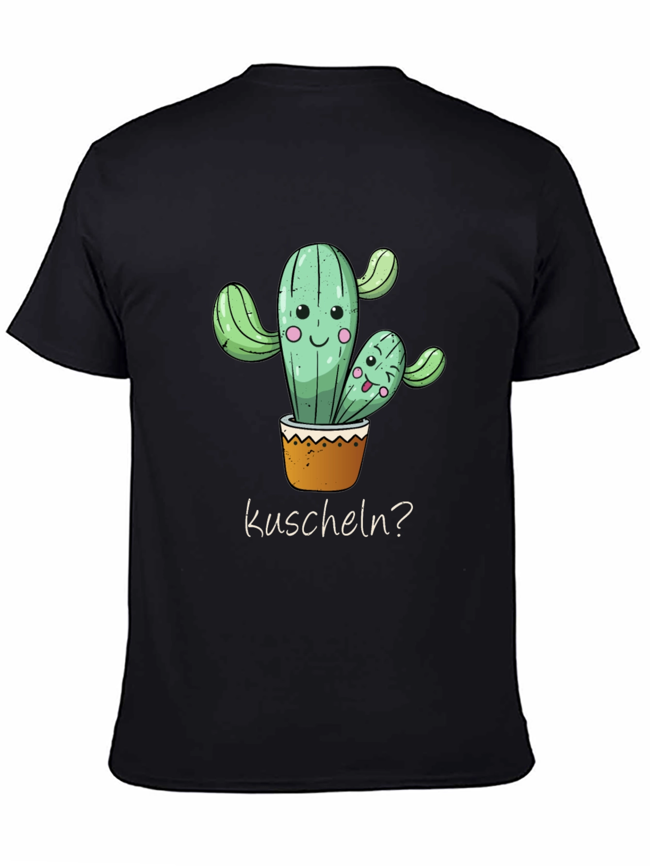 Cactus Hug T-Shirt -  Kuscheln? - Soft Black Tee