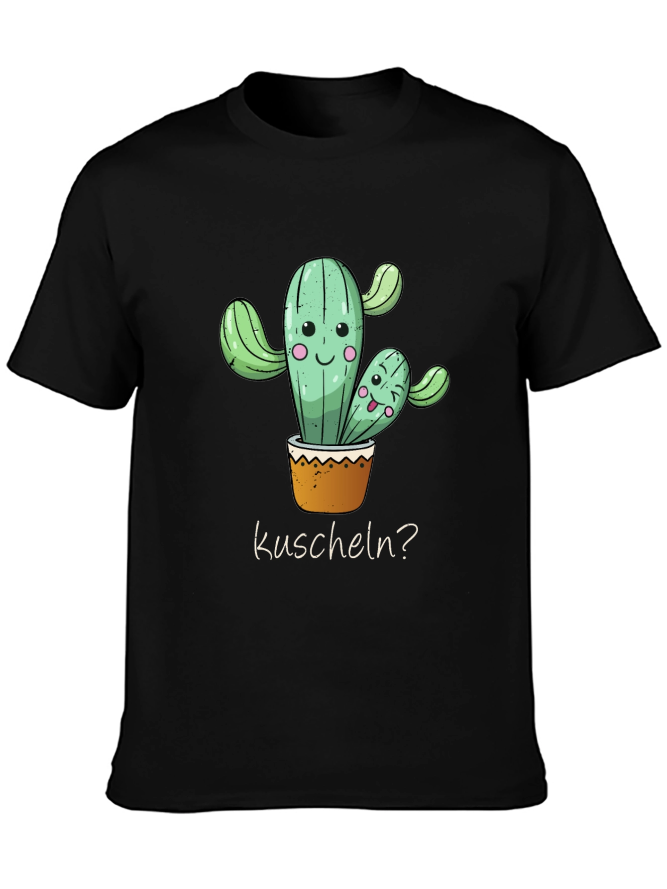 Cactus Hug T-Shirt -  Kuscheln? - Soft Black Tee