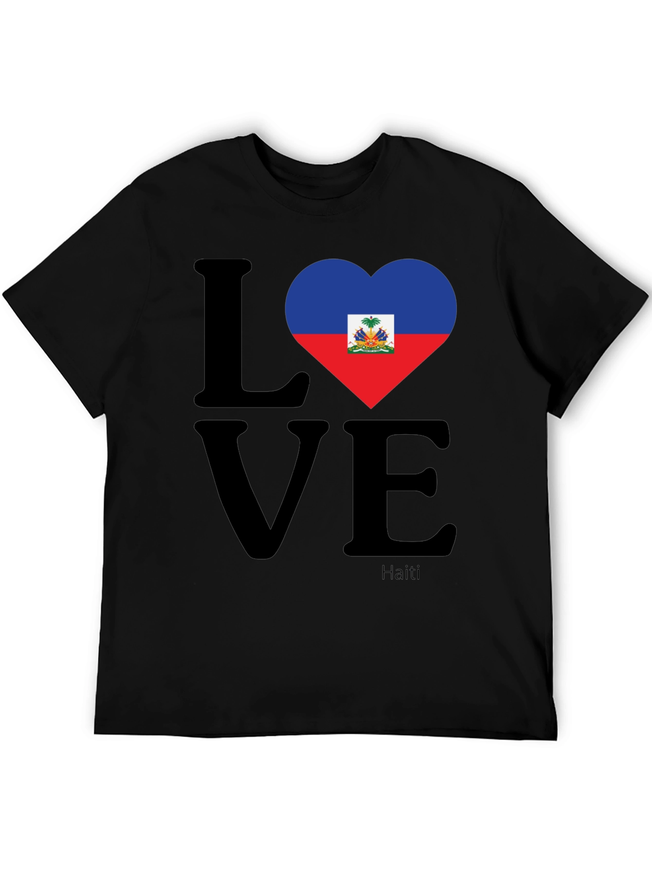 Haiti Flag Heart LOVE T-Shirt