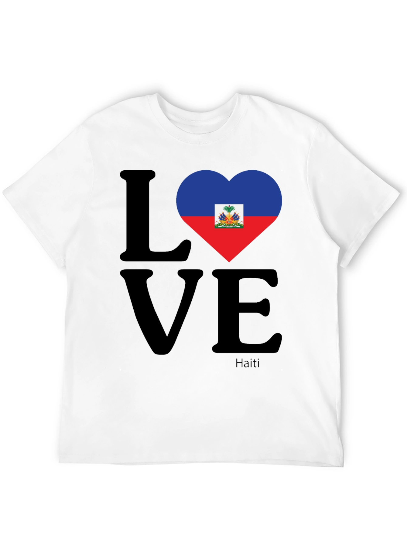 Haiti Flag Heart LOVE T-Shirt