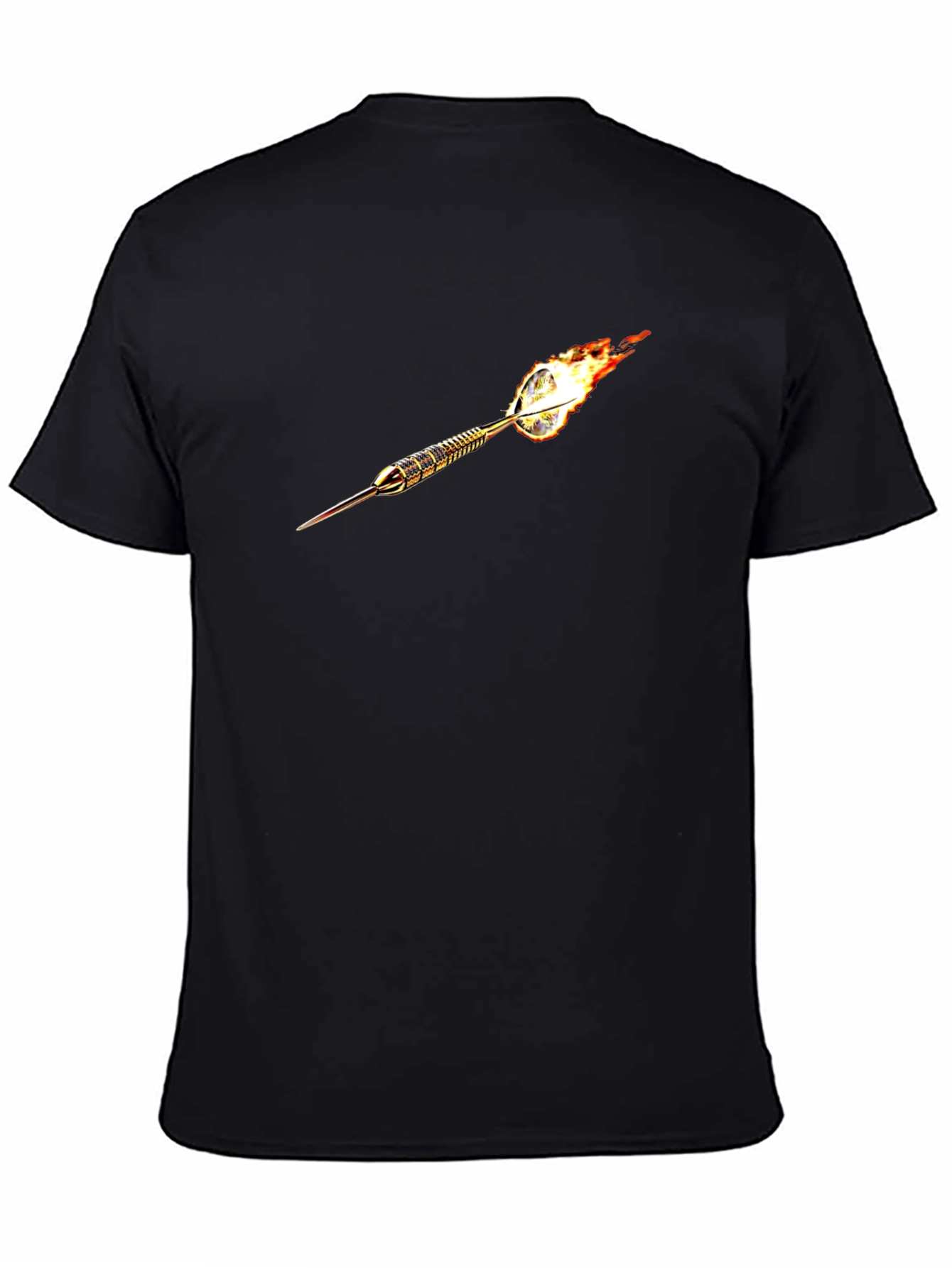 Flaming Dart Graphic Tee - Cool Black T-Shirt