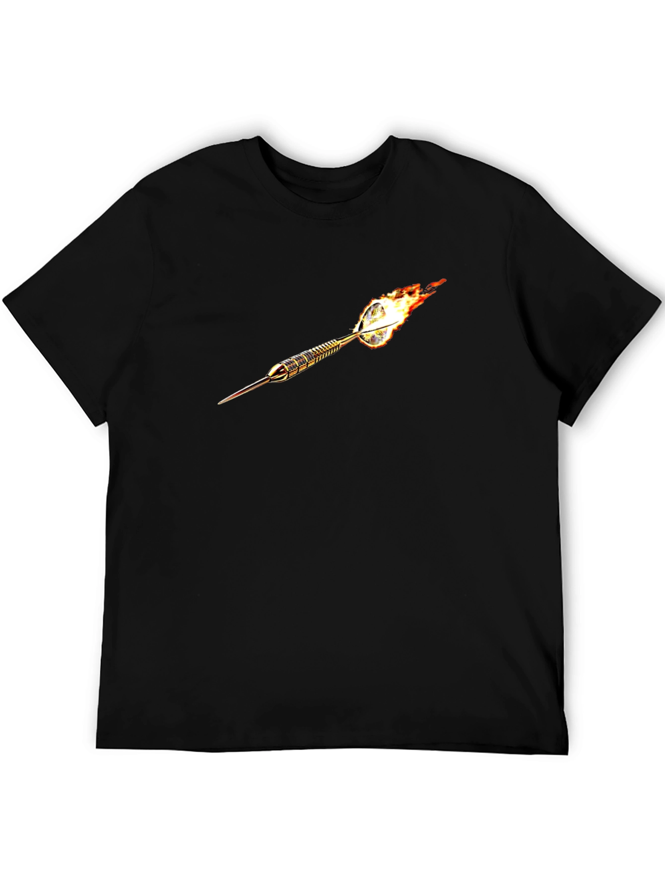 Flaming Dart Graphic Tee - Cool Black T-Shirt