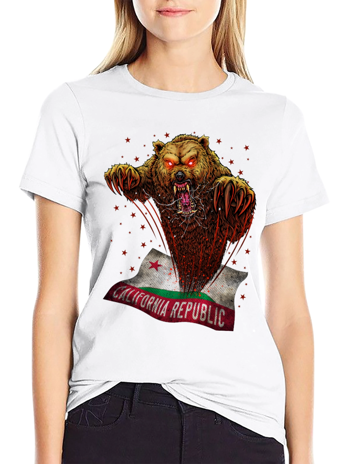 California Republic Bear Graphic T-Shirt