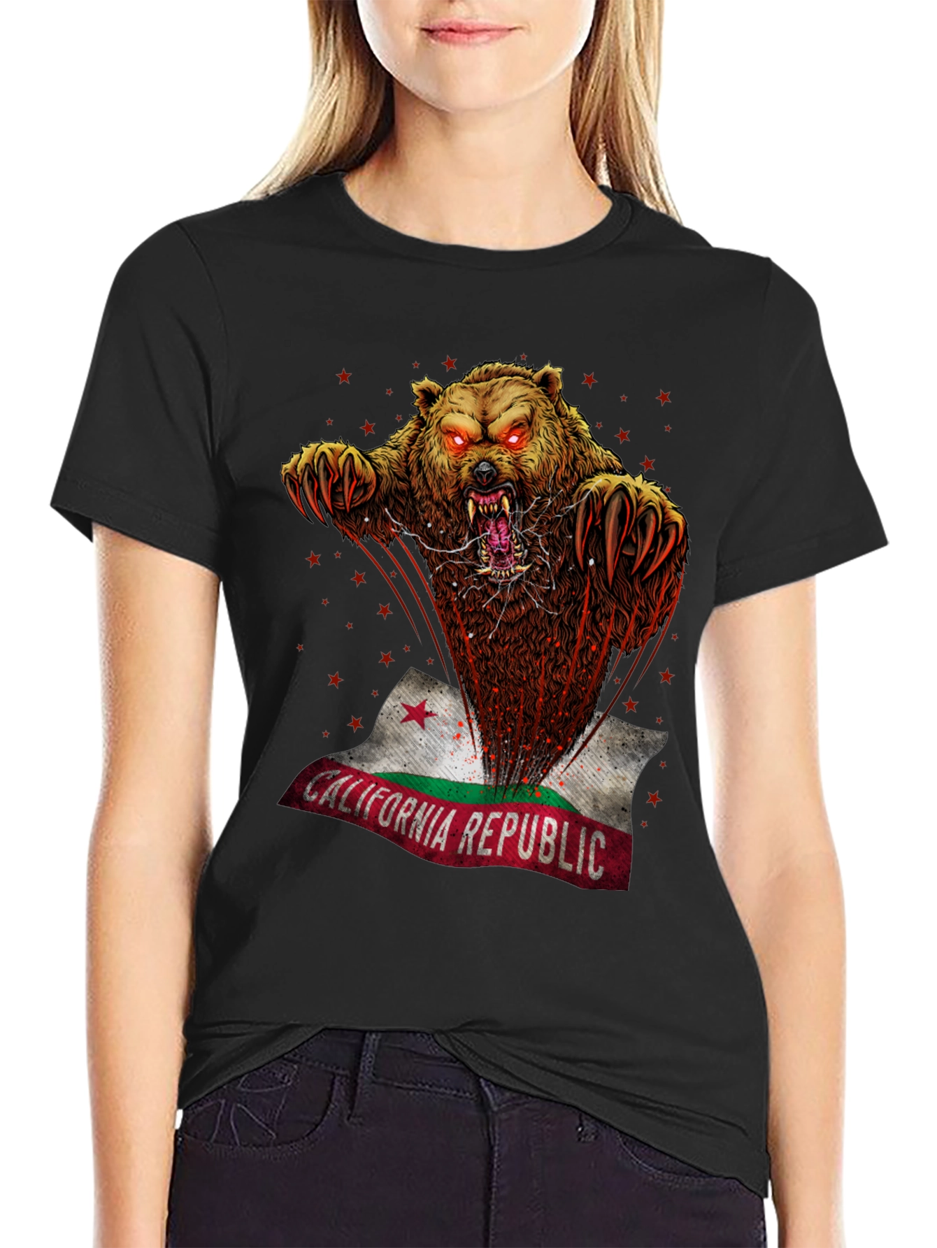 California Republic Bear Graphic T-Shirt