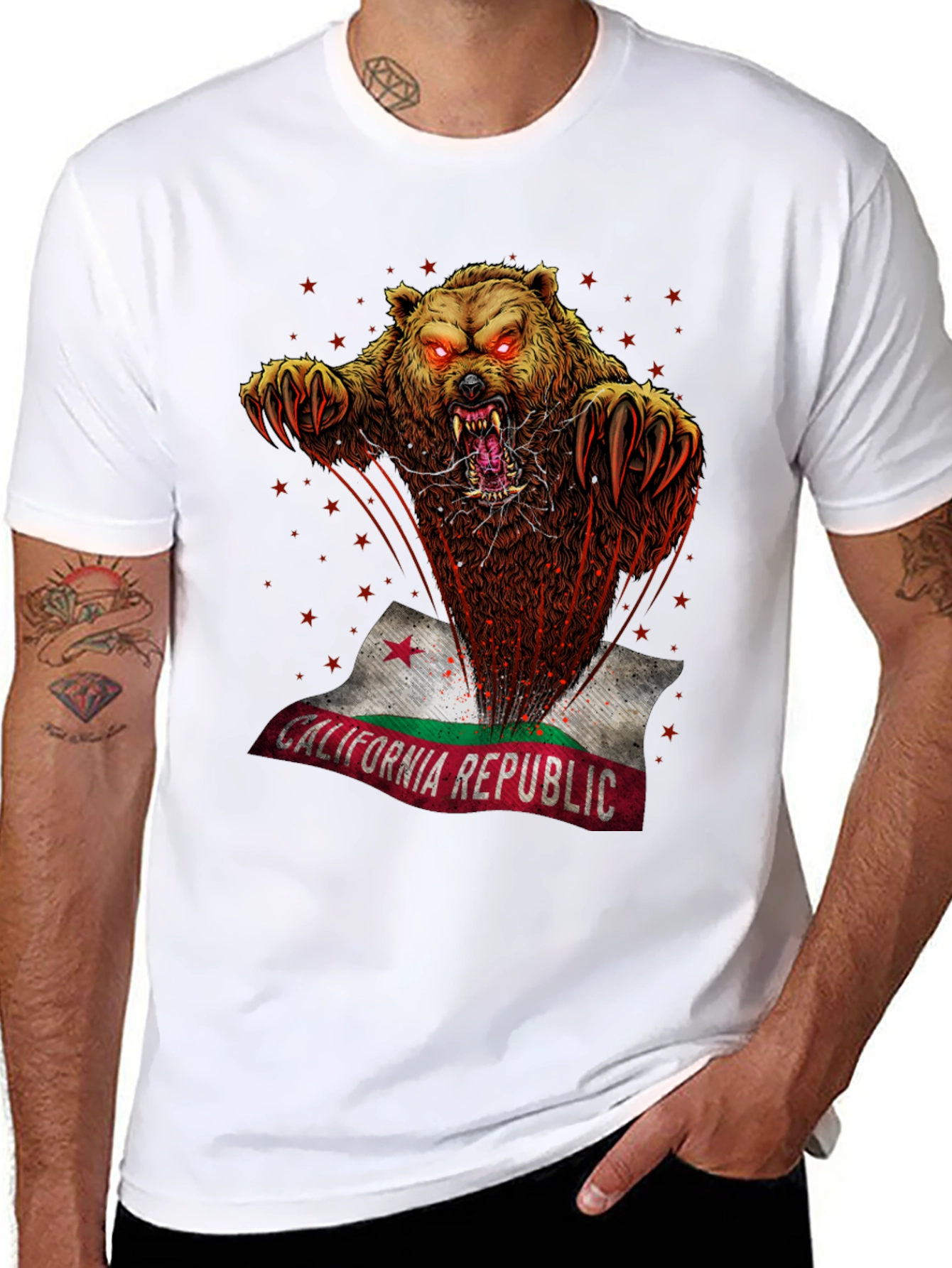 California Republic Bear Graphic T-Shirt
