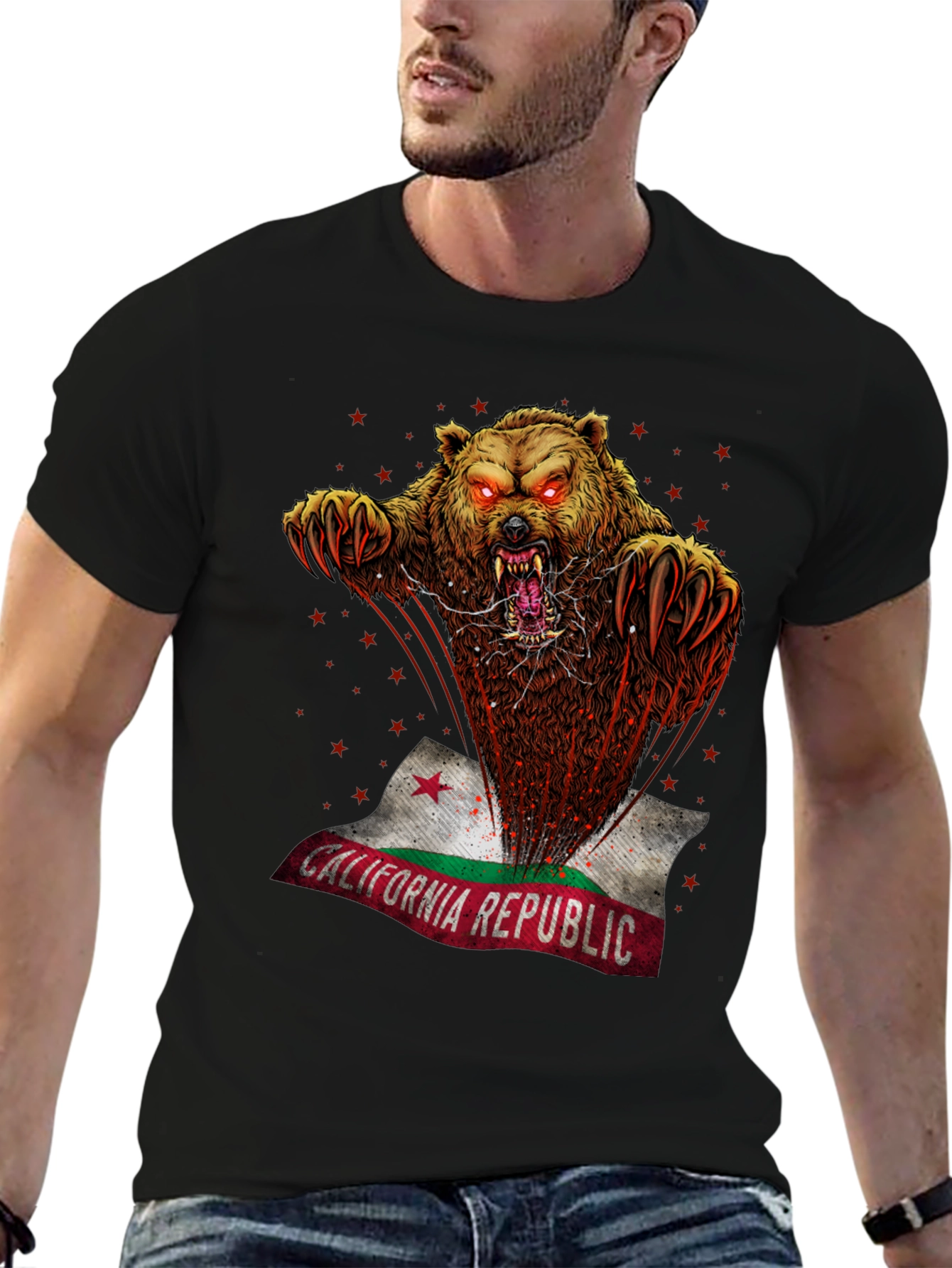 California Republic Bear Graphic T-Shirt