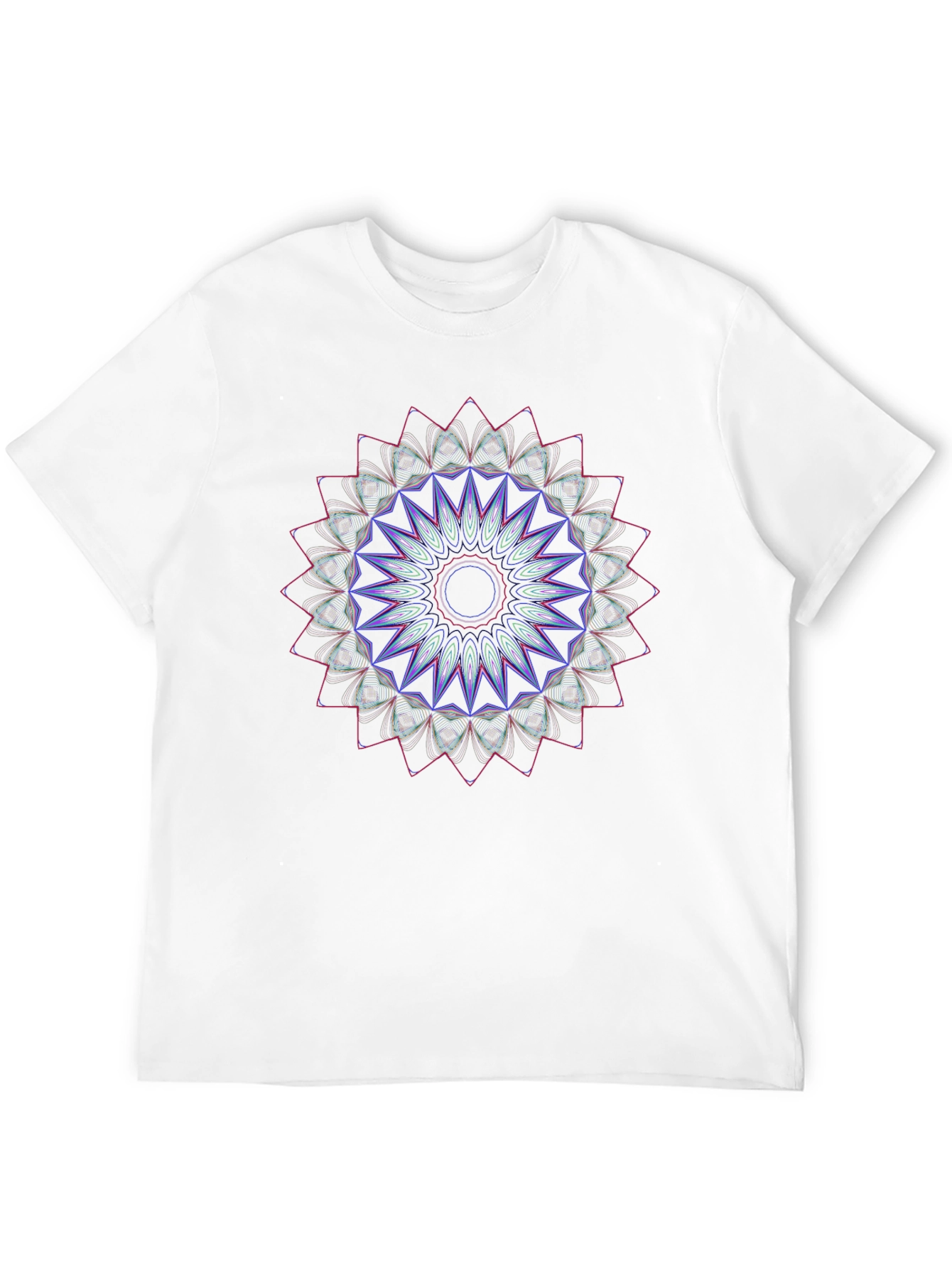 Geometric Mandala Graphic T-Shirt - Black