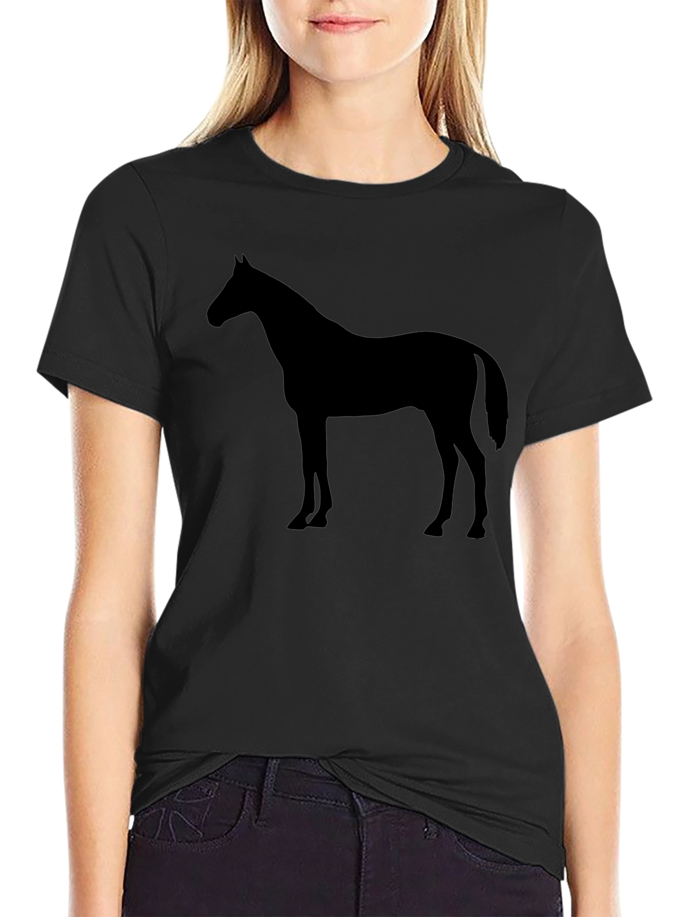 Black Horse Graphic T-Shirt - Stylish Mens Tee