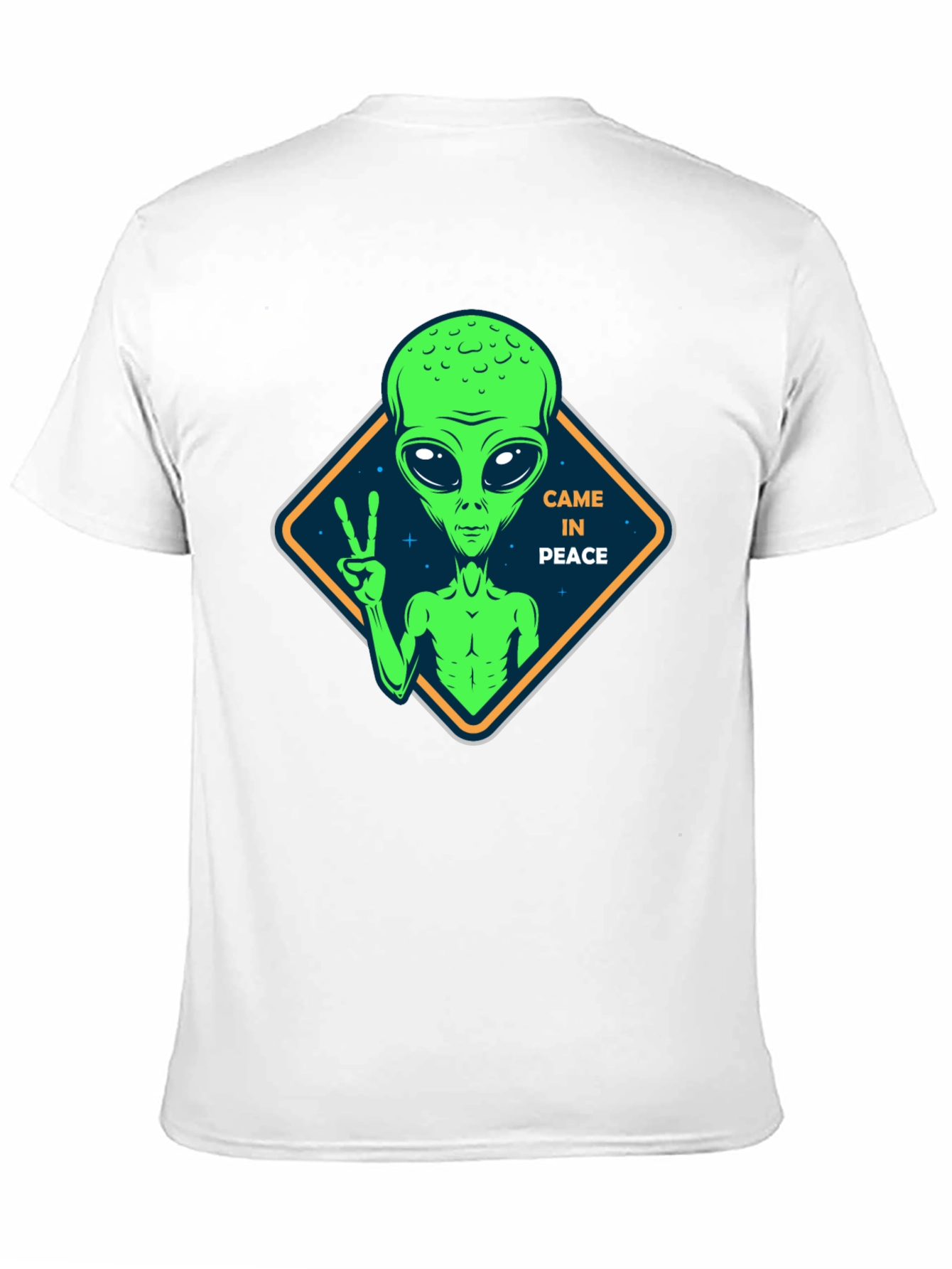Peaceful Alien Black T-Shirt - Extra Terrestrial Design
