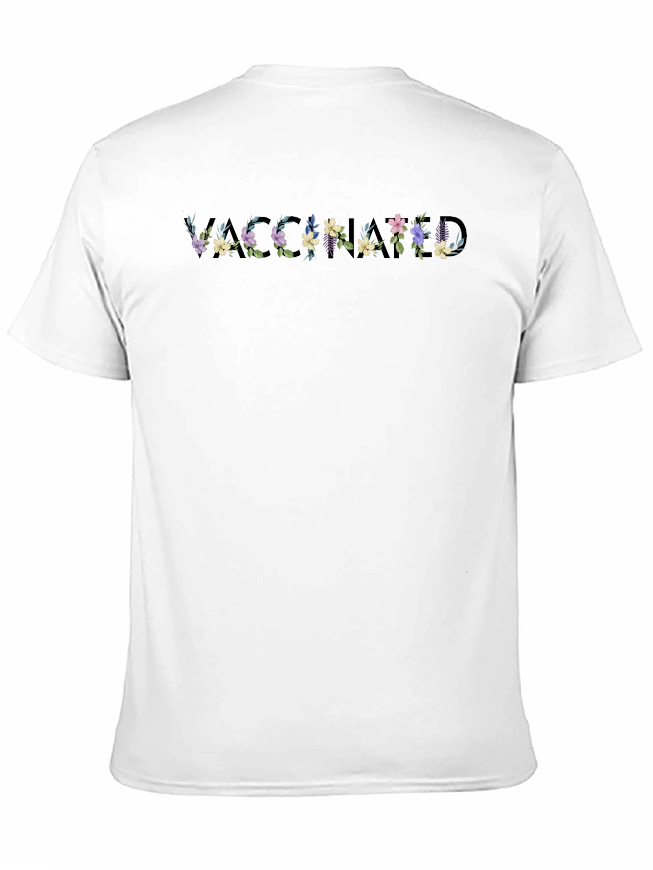 Vaccinated Floral Black T-Shirt