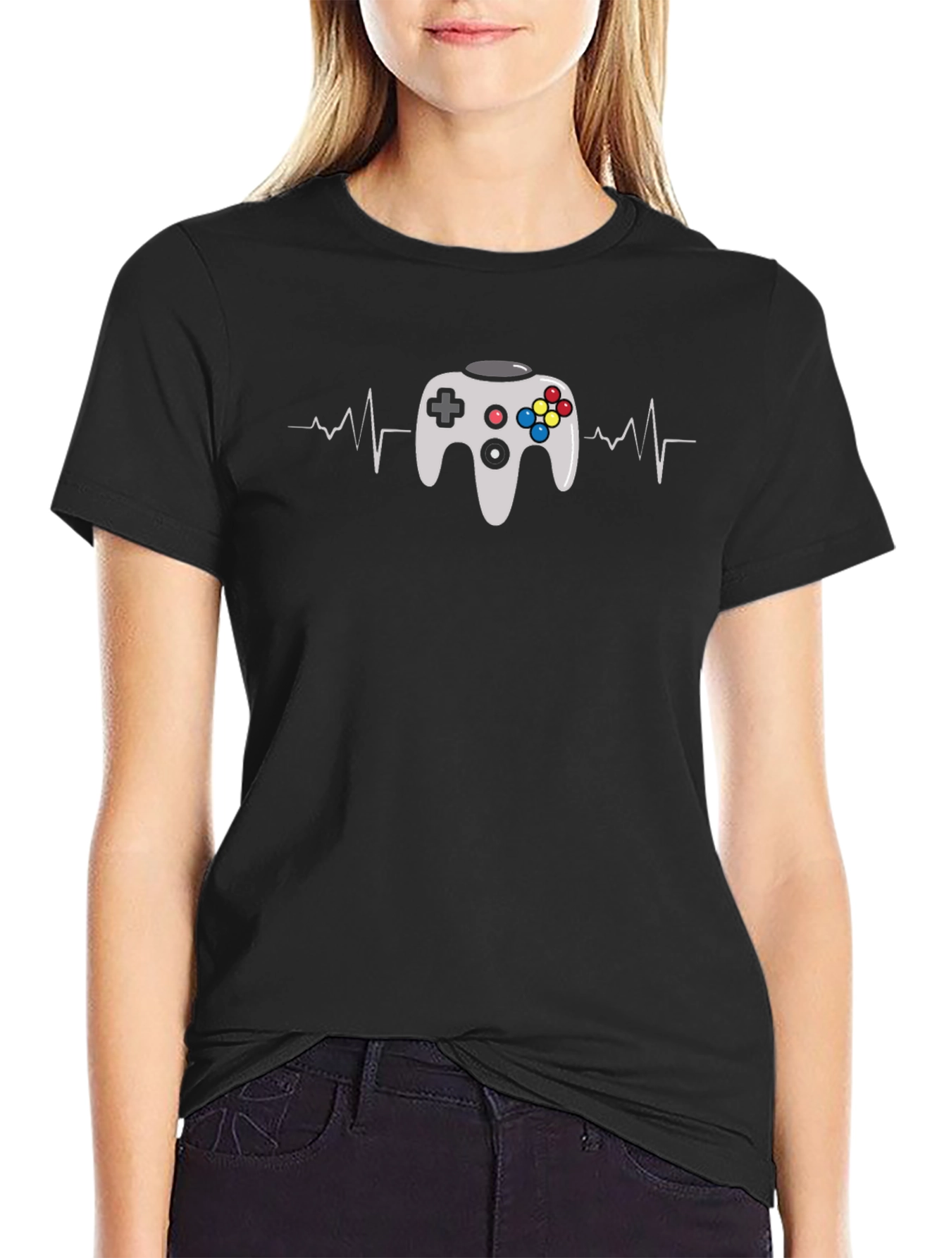 Gamer Heartbeat T-Shirt - Black Cotton Tee