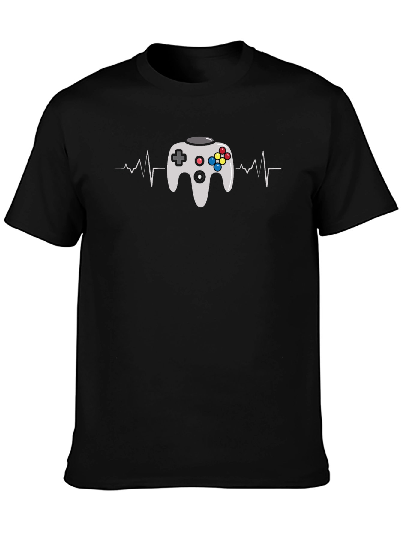Gamer Heartbeat T-Shirt - Black Cotton Tee