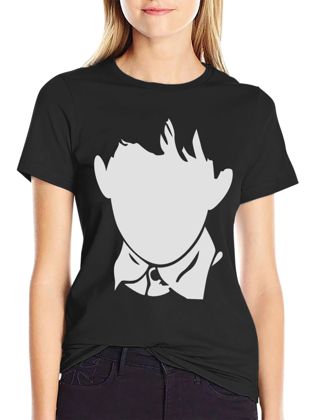 Minimalist Silhouette Graphic Tee - Black