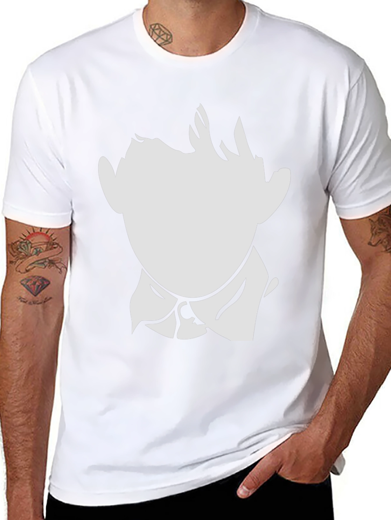 Minimalist Silhouette Graphic Tee - Black