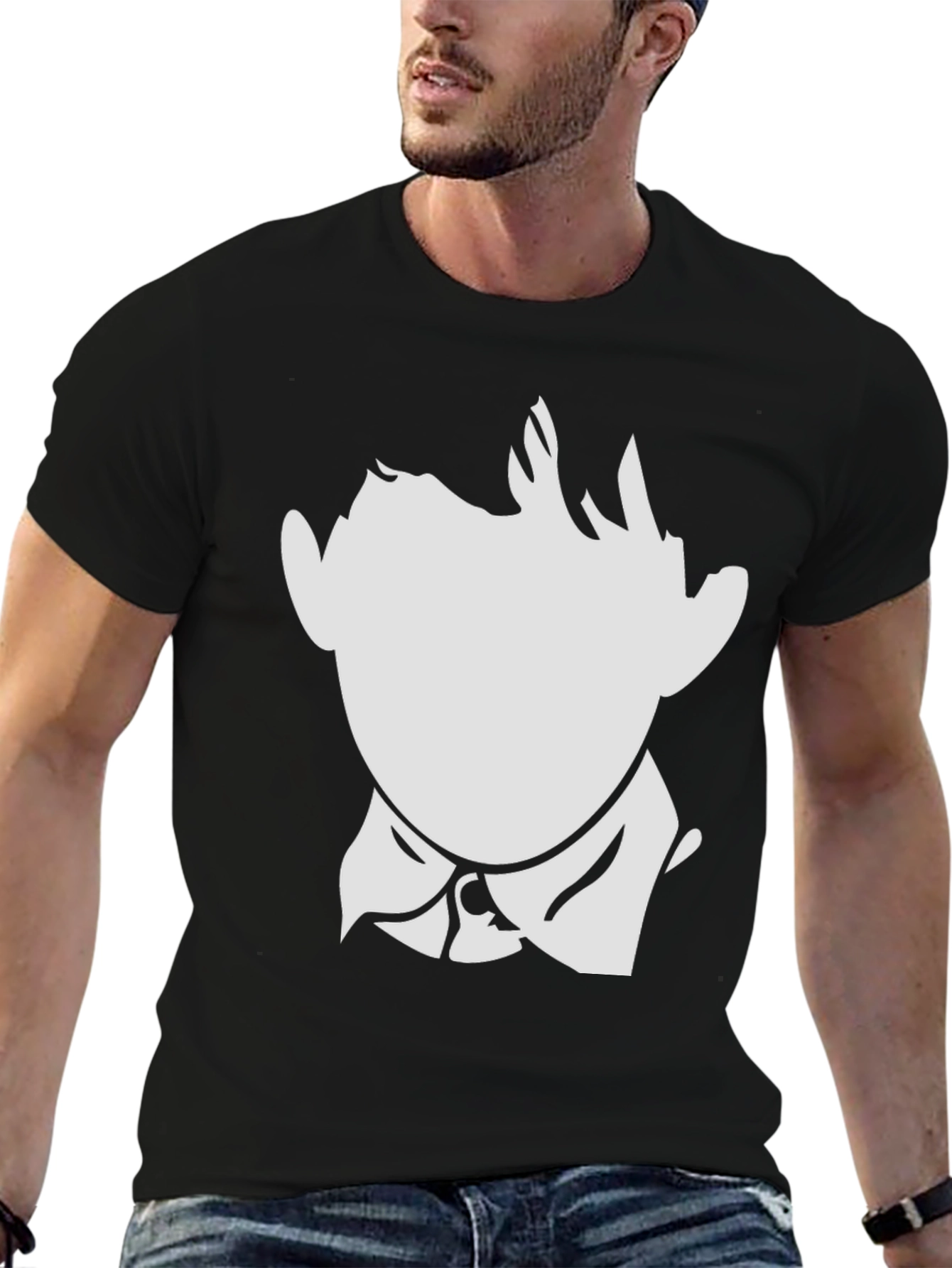 Minimalist Silhouette Graphic Tee - Black