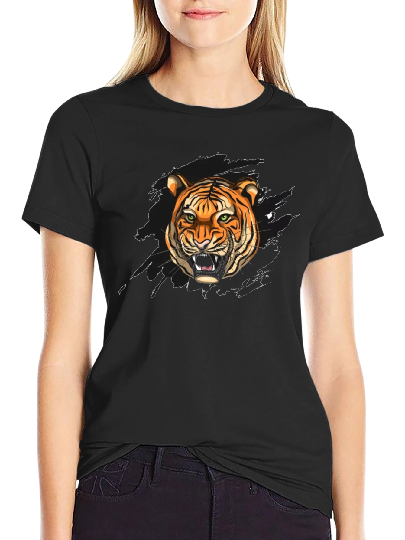 Tiger Graphic Black T-Shirt