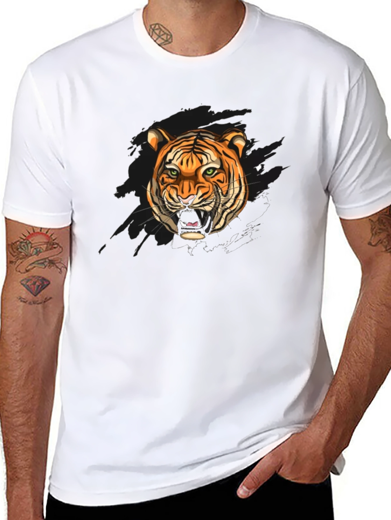 Tiger Graphic Black T-Shirt