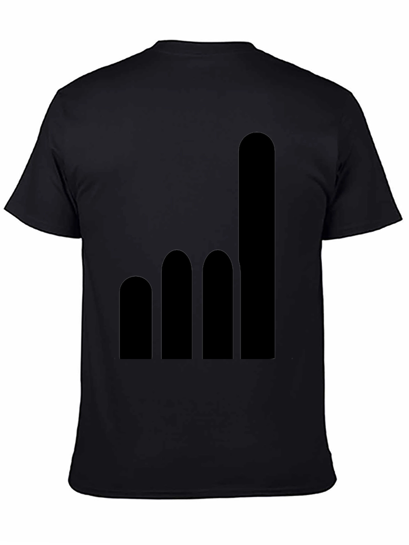 Minimalist Bar Graph Black T-Shirt