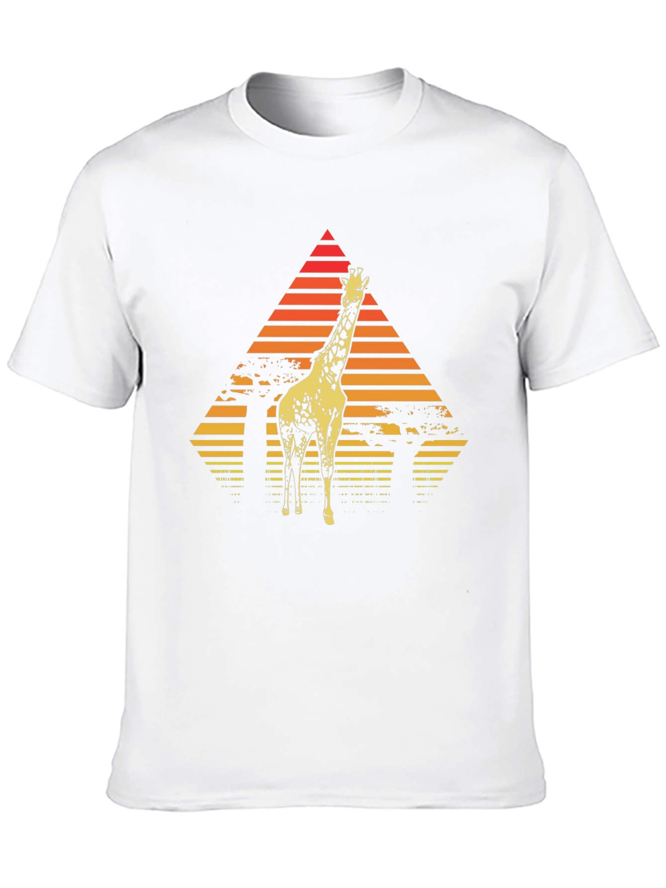 Giraffe Sunset T-Shirt - Retro African Wildlife Tee