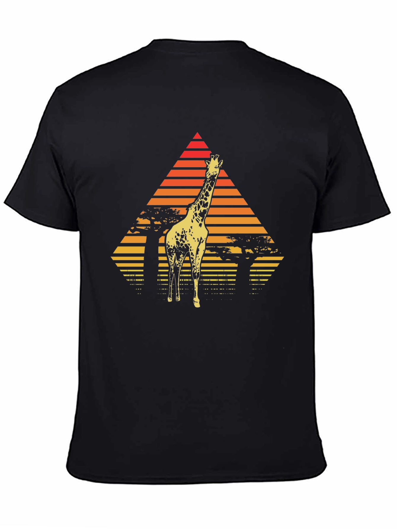 Giraffe Sunset T-Shirt - Retro African Wildlife Tee