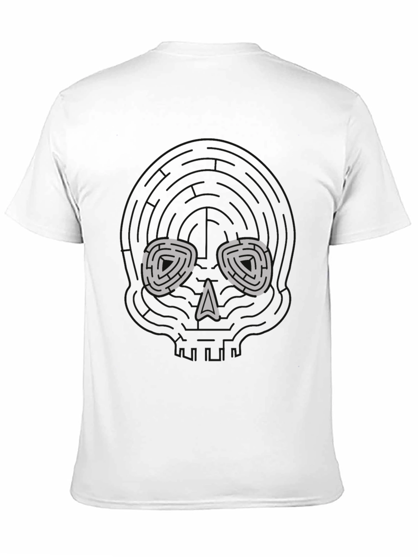 Skull Maze Graphic Tee - Black Cotton Blend T-Shirt