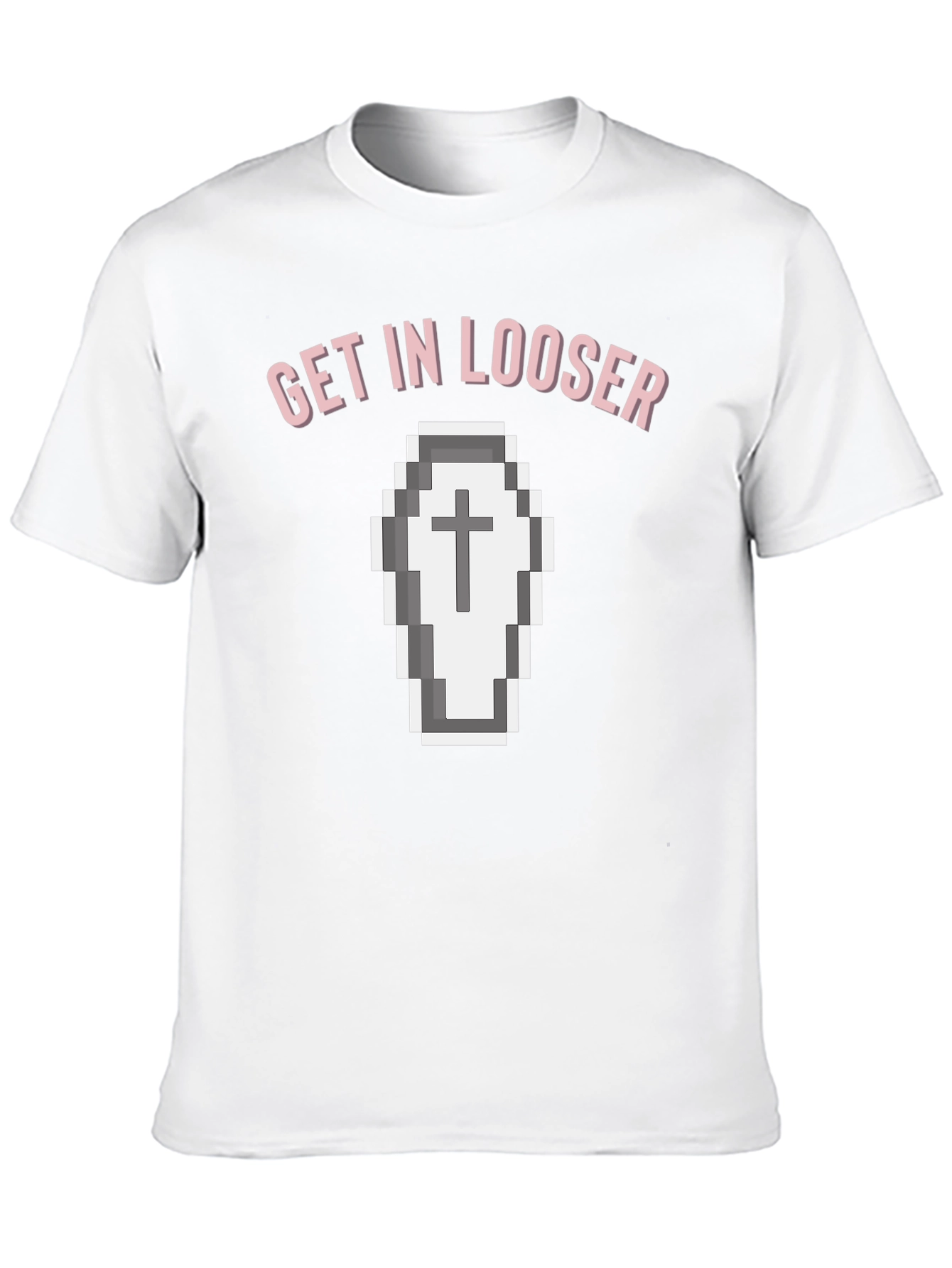 Get In Looser Coffin Pixel Art T-Shirt