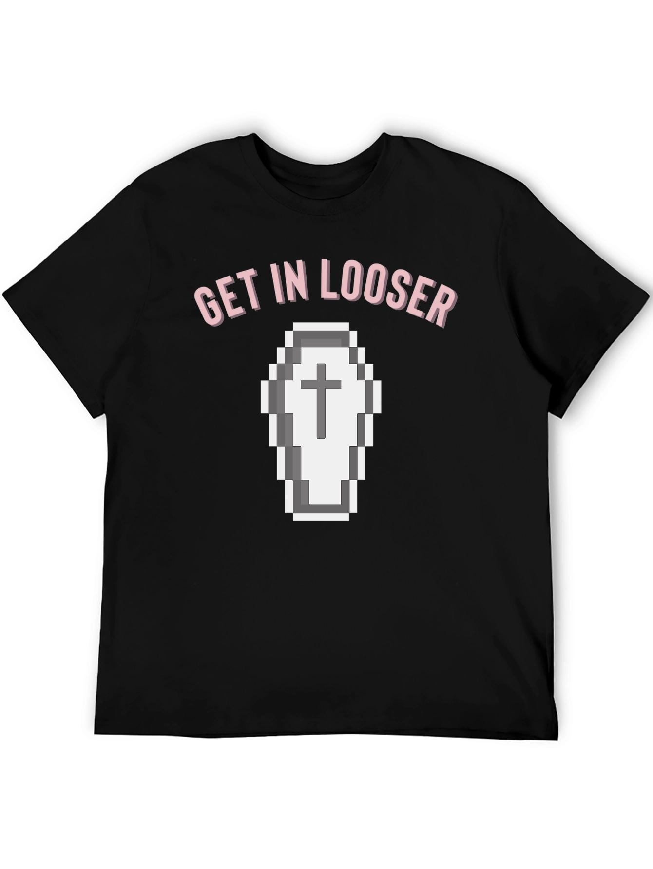 Get In Looser Coffin Pixel Art T-Shirt