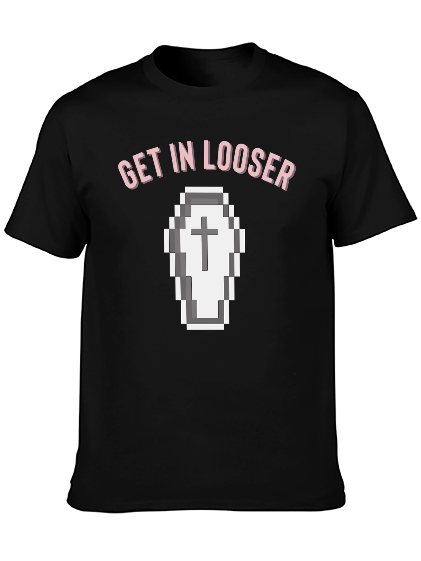 Get In Looser Coffin Pixel Art T-Shirt