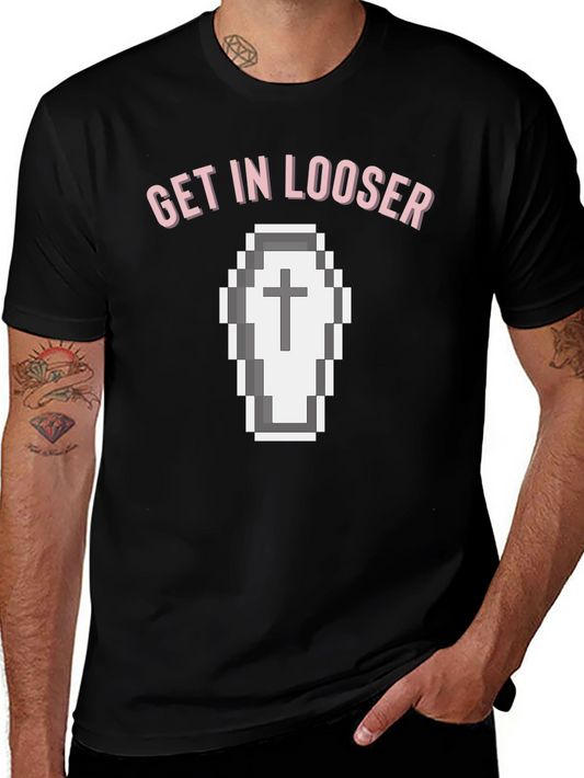 Get In Looser Coffin Pixel Art T-Shirt