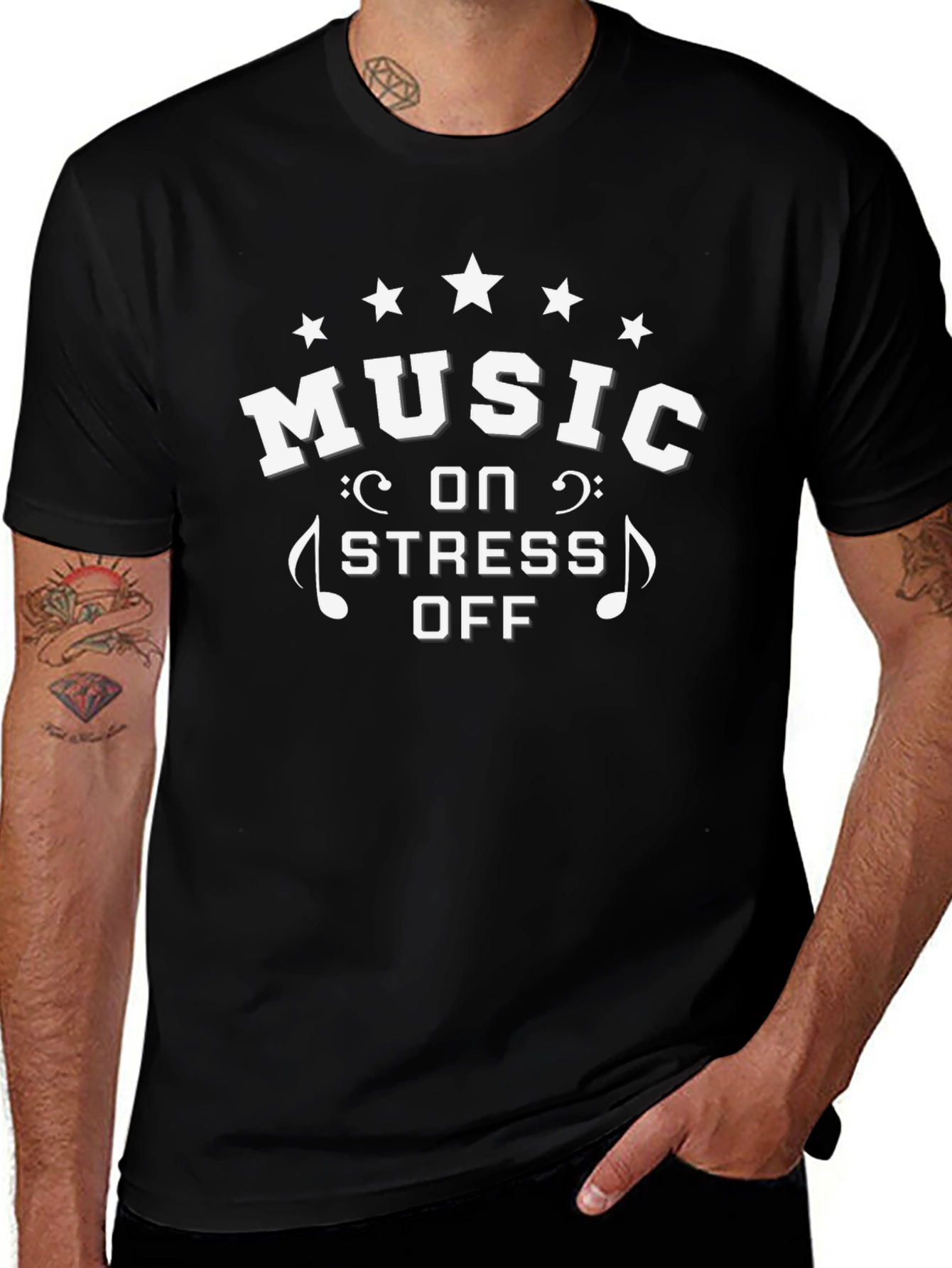 Music On Stress Off Graphic Tee