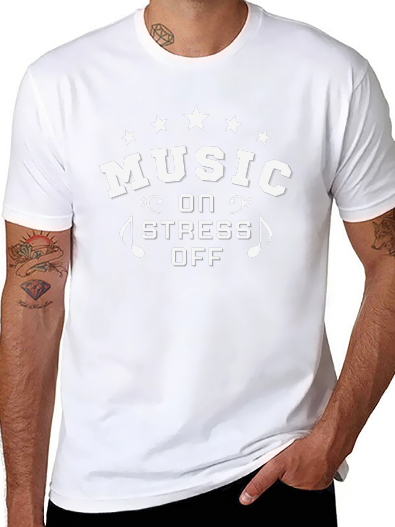 Music On Stress Off Graphic Tee